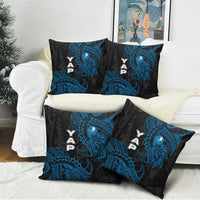 Yap Island Tribal Heritage Pillow Cover Micronesian Polynesian Tattoo Pattern Blue Black Cultural Art TS04 - Polynesian Pride
