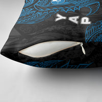 Yap Island Tribal Heritage Pillow Cover Micronesian Polynesian Tattoo Pattern Blue Black Cultural Art TS04 - Polynesian Pride