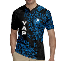 Yap Island Tribal Heritage Rugby Jersey Micronesian Polynesian Tattoo Pattern Blue Black Cultural Art TS04 - Polynesian Pride
