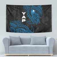 Yap Island Tribal Heritage Tapestry Micronesian Polynesian Tattoo Pattern Blue Black Cultural Art TS04 - Polynesian Pride