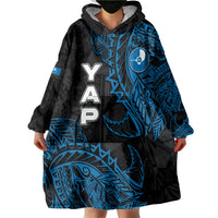 Yap Island Tribal Heritage Wearable Blanket Hoodie Micronesian Polynesian Tattoo Pattern Blue Black Cultural Art TS04 - Polynesian Pride