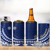 Northern Mariana Islands Saipan 4 in 1 Can Cooler Tumbler Polynesian Tribal Pattern - Commonwealth Seal Art