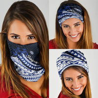 Northern Mariana Islands Saipan Neck Gaiter Polynesian Tribal Pattern - Commonwealth Seal Art