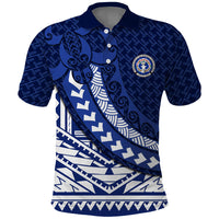 Northern Mariana Islands Saipan Polo Shirt Polynesian Tribal Pattern - Commonwealth Seal Art