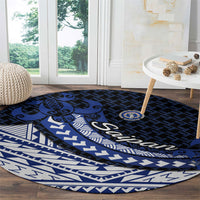Northern Mariana Islands Saipan Round Carpet Polynesian Tribal Pattern - Commonwealth Seal Art