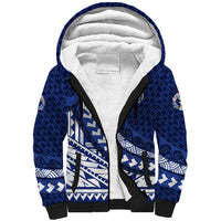 Northern Mariana Islands Saipan Sherpa Hoodie Polynesian Tribal Pattern - Commonwealth Seal Art