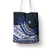Northern Mariana Islands Saipan Tote Bag Polynesian Tribal Pattern - Commonwealth Seal Art