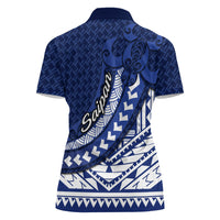 Northern Mariana Islands Saipan Women Polo Shirt Polynesian Tribal Pattern - Commonwealth Seal Art