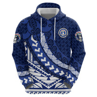 Northern Mariana Islands Saipan Zip Hoodie Polynesian Tribal Pattern - Commonwealth Seal Art