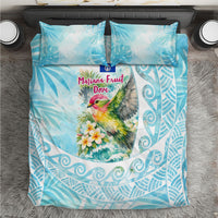 Saipan CMNI Bedding Set Polynesian Northern Mariana Islands Fruit Dove Watercolor