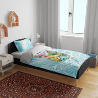 Saipan CMNI Bedding Set Polynesian Northern Mariana Islands Fruit Dove Watercolor