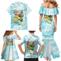 Saipan CMNI Family Matching Mermaid Dress and Hawaiian Shirt Polynesian Northern Mariana Islands Fruit Dove Watercolor TS04 - Polynesian Pride
