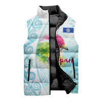 Saipan CMNI Sleeveless Puffer Jacket Polynesian Northern Mariana Islands Fruit Dove Watercolor