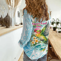 Saipan CMNI Women Casual Shirt Polynesian Northern Mariana Islands Fruit Dove Watercolor TS04 - Polynesian Pride