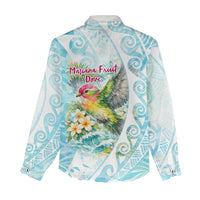 Saipan CMNI Women Casual Shirt Polynesian Northern Mariana Islands Fruit Dove Watercolor TS04 - Polynesian Pride
