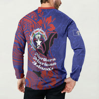 Saipan Northern Mariana Islands Button Sweatshirt Polynesian Tribal Tattoo Art With Hibiscus Flowers And Seal TS04 - Polynesian Pride