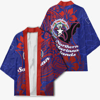 Saipan Northern Mariana Islands Kimono Polynesian Tribal Tattoo Art With Hibiscus Flowers And Seal TS04 - Polynesian Pride