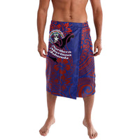 Saipan Northern Mariana Islands Lavalava Polynesian Tribal Tattoo Art With Hibiscus Flowers And Seal TS04 Blue Red - Polynesian Pride