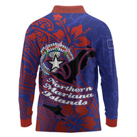 Saipan Northern Mariana Islands Long Sleeve Polo Shirt Polynesian Tribal Tattoo Art With Hibiscus Flowers And Seal TS04 - Polynesian Pride