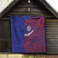Saipan Northern Mariana Islands Quilt Polynesian Tribal Tattoo Art With Hibiscus Flowers And Seal TS04 - Polynesian Pride