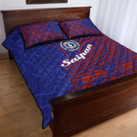 Saipan Northern Mariana Islands Quilt Bed Set Polynesian Tribal Tattoo Art With Hibiscus Flowers And Seal TS04 - Polynesian Pride