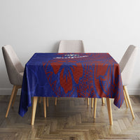 Saipan Northern Mariana Islands Tablecloth Polynesian Tribal Tattoo Art With Hibiscus Flowers And Seal TS04 - Polynesian Pride