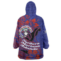 Saipan Northern Mariana Islands Wearable Blanket Hoodie Polynesian Tribal Tattoo Art With Hibiscus Flowers And Seal TS04 - Polynesian Pride