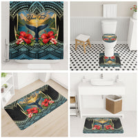 Personalized Masefau American Samoa Whale Bathroom Set Polynesian Tribal Pattern Tropical Hibiscus TS04 - Polynesian Pride