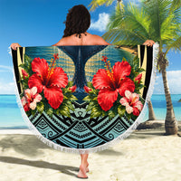Personalized Masefau American Samoa Whale Beach Blanket Polynesian Tribal Pattern Tropical Hibiscus TS04 - Polynesian Pride