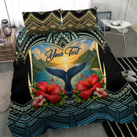 Personalized Masefau American Samoa Whale Bedding Set Polynesian Tribal Pattern Tropical Hibiscus TS04 - Polynesian Pride