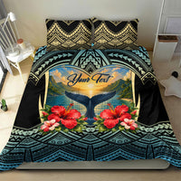 Personalized Masefau American Samoa Whale Bedding Set Polynesian Tribal Pattern Tropical Hibiscus TS04 - Polynesian Pride