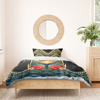 Personalized Masefau American Samoa Whale Bedding Set Polynesian Tribal Pattern Tropical Hibiscus TS04 - Polynesian Pride