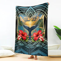 Personalized Masefau American Samoa Whale Blanket Polynesian Tribal Pattern Tropical Hibiscus TS04 - Polynesian Pride