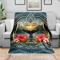Personalized Masefau American Samoa Whale Blanket Polynesian Tribal Pattern Tropical Hibiscus TS04 - Polynesian Pride