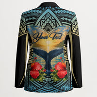 Personalized Masefau American Samoa Whale Blazer Polynesian Tribal Pattern Tropical Hibiscus TS04 - Polynesian Pride