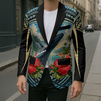 Personalized Masefau American Samoa Whale Blazer Polynesian Tribal Pattern Tropical Hibiscus TS04 - Polynesian Pride