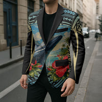 Personalized Masefau American Samoa Whale Blazer Polynesian Tribal Pattern Tropical Hibiscus TS04 - Polynesian Pride