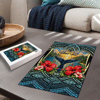 Personalized Masefau American Samoa Whale Puzzle Polynesian Tribal Pattern Tropical Hibiscus TS04 - Polynesian Pride