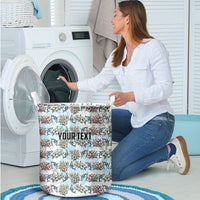 Personalized Masefau American Samoa Laundry Basket Vintage Whale Hibiscus Ocean Waves TS04 - Polynesian Pride