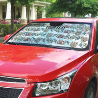 Personalized Masefau American Samoa Auto Sun Shade Vintage Whale Hibiscus Ocean Waves TS04 - Polynesian Pride