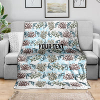 Personalized Masefau American Samoa Blanket Vintage Whale Hibiscus Ocean Waves TS04 - Polynesian Pride