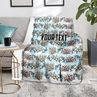 Personalized Masefau American Samoa Blanket Vintage Whale Hibiscus Ocean Waves TS04 - Polynesian Pride