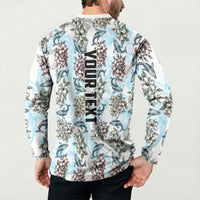 Personalized Masefau American Samoa Button Sweatshirt Vintage Whale Hibiscus Ocean Waves TS04 - Polynesian Pride