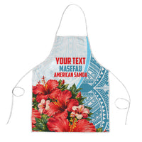 Personalized American Samoa Masefau Apron Hibiscus Tropical Floral Whale Polynesian Tribal Pattern TS04 White Blue - Polynesian Pride