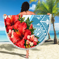 Personalized American Samoa Masefau Beach Blanket Hibiscus Tropical Floral Whale Polynesian Tribal Pattern TS04 - Polynesian Pride