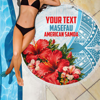 Personalized American Samoa Masefau Beach Blanket Hibiscus Tropical Floral Whale Polynesian Tribal Pattern TS04 - Polynesian Pride