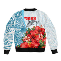 Personalized American Samoa Masefau Bomber Jacket Hibiscus Tropical Floral Whale Polynesian Tribal Pattern TS04 - Polynesian Pride