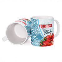 Personalized American Samoa Masefau Ceramic Mug Hibiscus Tropical Floral Whale Polynesian Tribal Pattern TS04 - Polynesian Pride