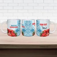 Personalized American Samoa Masefau Ceramic Mug Hibiscus Tropical Floral Whale Polynesian Tribal Pattern TS04 - Polynesian Pride