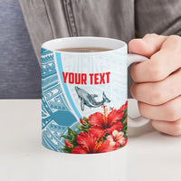 Personalized American Samoa Masefau Ceramic Mug Hibiscus Tropical Floral Whale Polynesian Tribal Pattern TS04 - Polynesian Pride